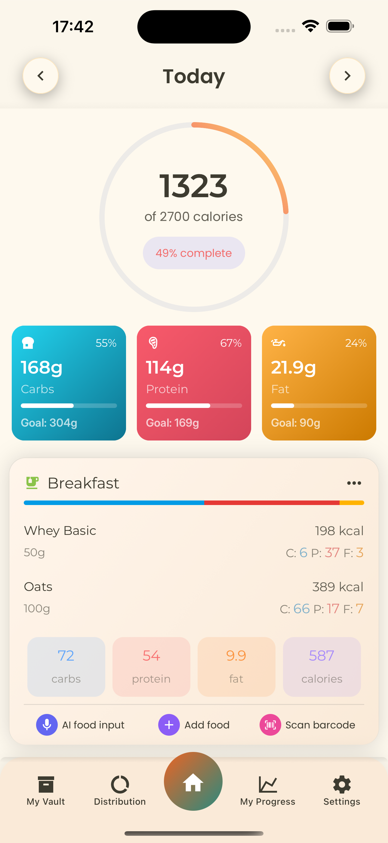 Kalori app screenshot